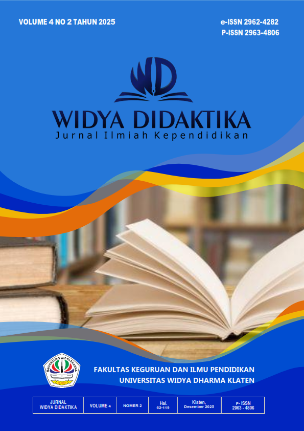 					View Vol. 4 No. 2 (2025): Widya Didaktika, Desember 2025
				